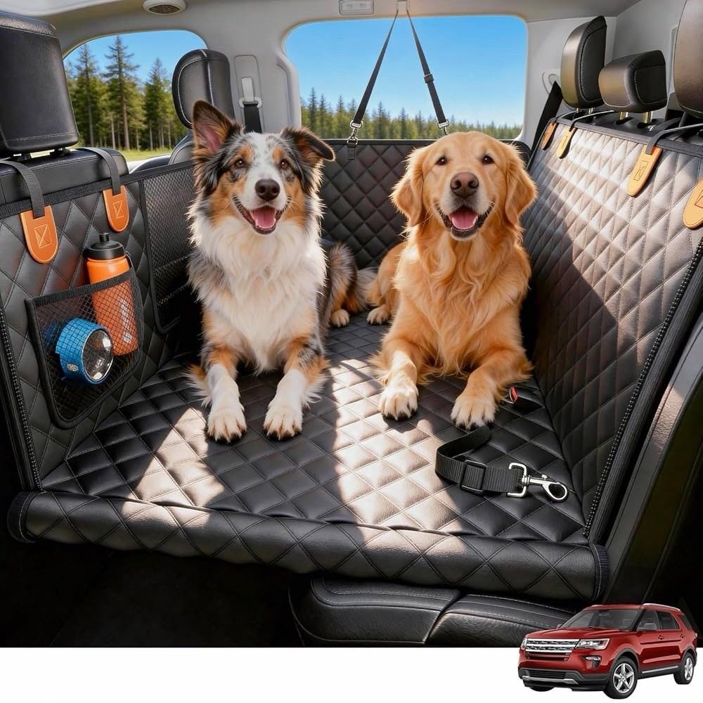 Wigoo Dog Car Seat Cover For Back Seat 450lbs Hardbottom Dog Hammock Waterproof